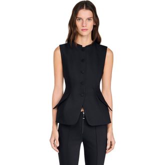 Sandro Peplum jacket in Black at Nordstrom, Size 38 Eu