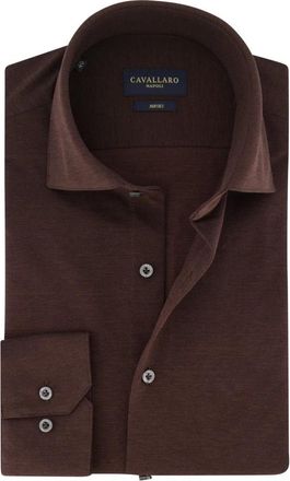 Cavallaro Overhemden, Heren, Bruin, 3Xl, Katoen, Piquo Shirt