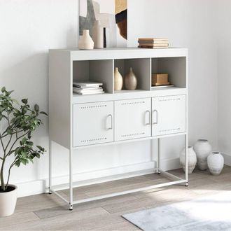 Berkfield Home Sideboard White 100.5x39x107 cm Steel