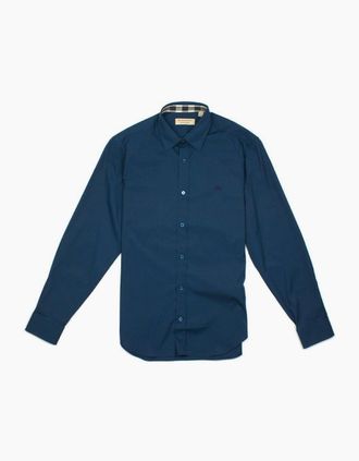 Burberry Mens Burberry Cambridge Long Sleeve Shirt Teal Blue - Blue/Green - Size: 46/Regular