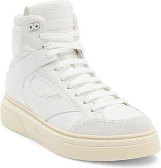 Ferragamo Cassio High Top Sneaker in White/Cream Sole at Nordstrom Rack, Size 11.5