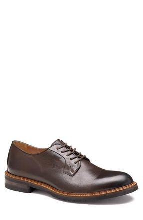 Johnston & Murphy Hartford Plain Toe Derby in Dark Brown Italian Calfskin at Nordstrom, Size 10.5
