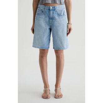 AG - Adriano Goldschmied Hattie High Waist Barrel Denim Bermuda Shorts in Mondrian at Nordstrom, Size 28
