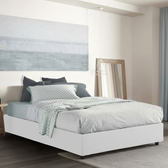 Talamo Italia Talamo Italia - Cama Matrimonial Elisa, Cama Contenedor Con Revestimiento De Tela, 100% Made In Italy, Apertura Frontal, Adecuado Para Colch&oacute;n 160x190