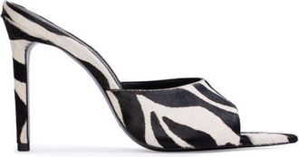 Black Suede Studio Bella Ponyhair High Heel in Zebra Pony Hair at Nordstrom, Size 37.5