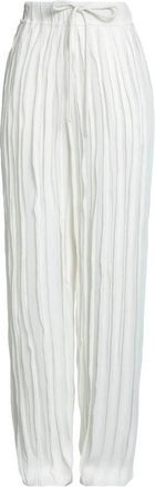 Alysi Pantaloni con cr&ecirc;pe- vita elasticizzata - Dames - Wijde Broeken - Wit - XS - Broeken