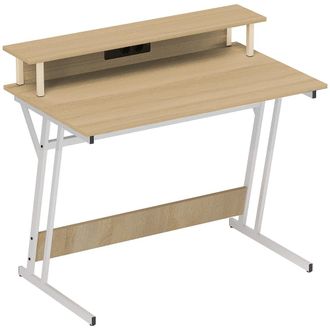HOMCOM Mesa gaming 100x60x88.5 cm madera natural
