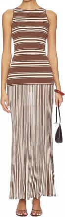 Faithfull The Brand Tore Maxi Dress In Carob Ombre Micro Stripe