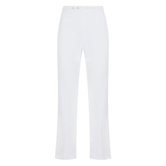 Elisabetta Franchi High Waist Trousers - female - Elisabetta Franchi - Wide Trousers - White - XL - Trousers