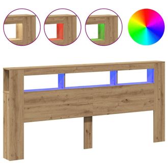 vidaXL Cabecero Led Madera Ingenier&iacute;a Roble Artisan 220x18,5x103,5 Cm Vidaxl