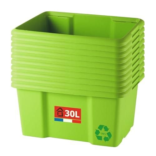 Sundis Wave Box Aufbewahrungsboxen Set – 9 Stück, 25 Liter, Transparent & Stapelbar
