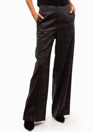 Nili Lotan Johan Plaid Pant In Charcoal Plaid