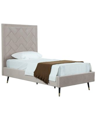 Manhattan Comfort Crosby Modern Upholstered Velvet Bedframe & Headboard