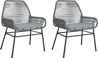 vidaXL Vidaxl - Sillones De Jard&iacute;n Con Cojines 2 Uds Rat&aacute;n Sint&eacute;tico Gris