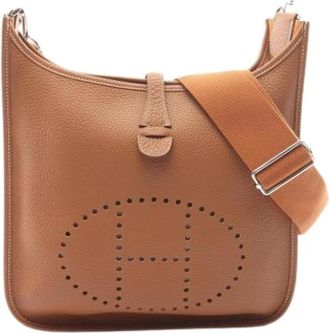 Herm&egrave;s Pre-owned Vintage Taurillon Clemence Shoulder Bag - Dames - Vintage Schoudertas - Bruin - ONE Size - Leer - Vintage