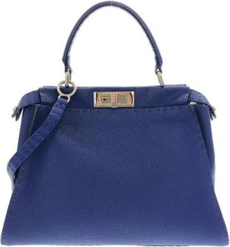 Fendi Pre-owned Selleria Peekaboo Calf Handbag - Dames - Vintage Handtas - Blauw - ONE Size - Leer - Vintage