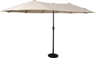 Flash Furniture 15 FT Triple Head Patio Umbrella with Crank and Easy Lift Functionality in Tan