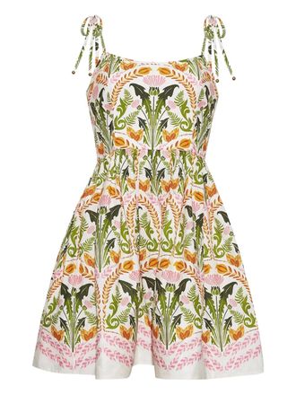 Cara Cara floral-print tie-strap dress - women - Cotton/Cotton - 8 - White