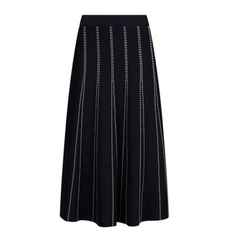 Liu Jo Midi Skirts, female, Blue, Size: XL Knit Midi Skirt