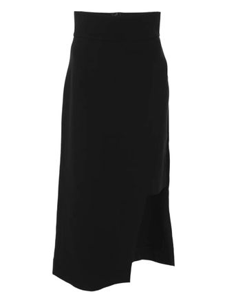 Dolce & Gabbana asymmetric-hem midi skirt - women - Viscose/Polyamide/Elastane - S - Black