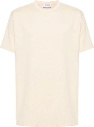 Off-white Casual Katoenen T-shirt - Heren - T-shirts - Beige - M - Katoen - Tops