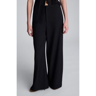 Kenneth Cole Wide Leg Side Pleat Pants in Black at Nordstrom Rack, Size 10