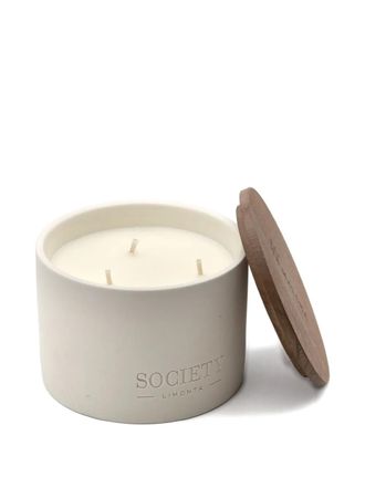 Society Limonta Te Matcha three-wick wooden-lid candle - White