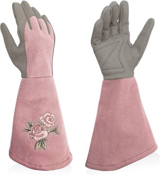 OEM Guanti Da Giardinaggio Da Donna - Pelle Sintetica - Protezione Completa Contro Le Spine - Guanti Da Lavoro Lunghi Resistenti Alle Forature - Per Il Gi