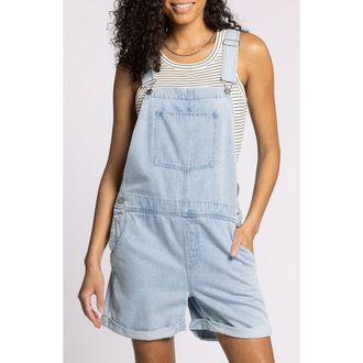 Thread & Supply Connor Short Denim Overalls in Isla Wash at Nordstrom, Size Medium