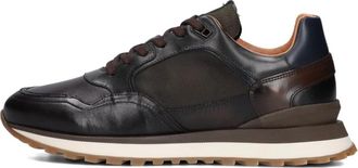 Mazzeltov Stijlvolle donkerbruine sneakers - Heren - Sneakers - Zwart - 42 EU - Leer - Schoenen