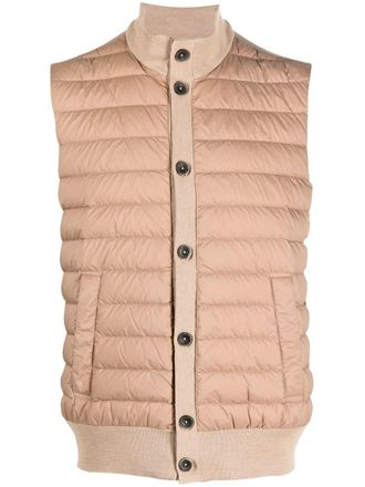Herno ribbed knit padded vest - Neutrals