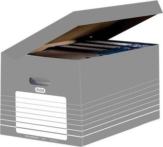 Oxford 1960 Oxford Caja De Almacenamiento Elba Gris Y Blanco 280x345x450 Mm