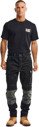 CAT Essential Knee Pocket Stretch Holster Mens Black Outdoor Trousers - Size 38 (Waist)