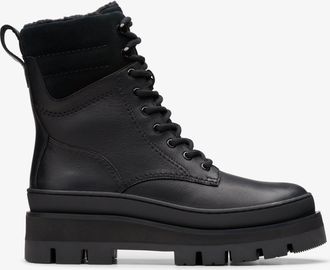 Clarks Womens Orianna2 Hike Black WLined Lea Boots - Size UK 5