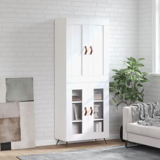 vidaXL Credenza Bianca 69,5x34x180 cm in Legno Multistrato - Vidaxl