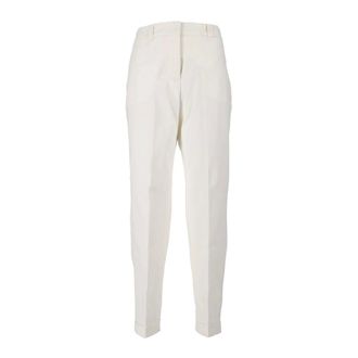 PESERICO Broeken, Dames, Wit, 2Xl, Katoen, Slim-fit Broeken