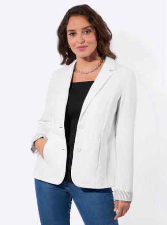 Casual Looks Jackenblazer CASUAL LOOKS Jersey-Blazer, Damen, Gr. 36, wei&szlig;, 76% Polyester, 20% Viskose, 4% Elasthan, Blazer Jackenblazer