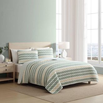 Nautica Varadero Stripe Green Full/Queen Quilt Set