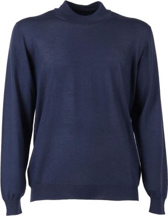 Fedeli Rondgebreide trui - Heren - Ronde hals truien - Blauw - M - Truien & Vesten