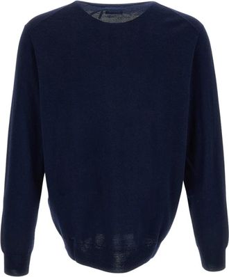 Polo Ralph Lauren Wasbaar Merinowol Trui - Heren - Ronde hals truien - Blauw - XL - Wol - Truien & Vesten