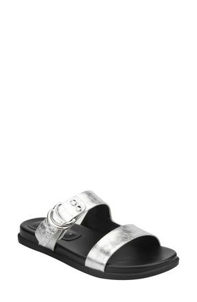 Marc Fisher Gia Slide Sandal in Metallic Silver at Nordstrom, Size 6.5