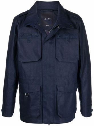 Sease Endurance linen field jacket - men - Polyester/Linen/Flax - M - Blue