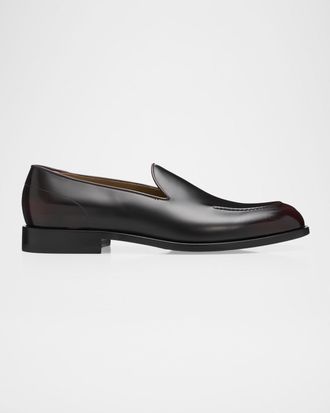 Kiton Men & apos;s Calfskin Apron-Toe Loafers