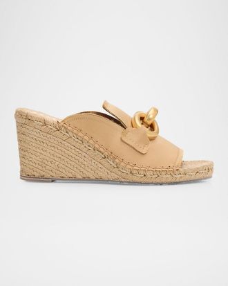 Pedro Garcia 85mm Oliveta Moore Moc Satin Wedge Espadrilles