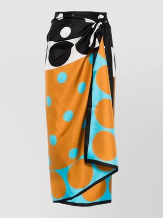 Dries Van Noten silk wrap midi skirt high waist