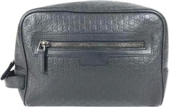 Gucci Pre-owned Clutches, female, Black, Size: ONE SIZE Pre-owned Guccissima Clutch Bag