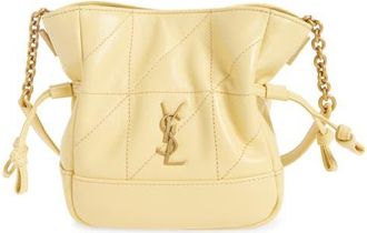 Saint Laurent Mini Jamie Leather Shoulder Bag in Soft Lemon at Nordstrom