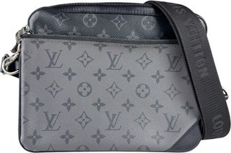 Louis Vuitton Black Gray Pvc Shoulder Bag (Pre-Owned)