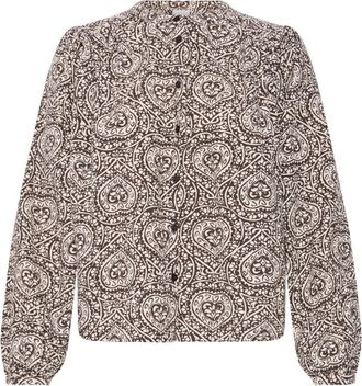Ichi Blusa Folklore Heart - - Blouses & Shirts - Donna - Marrone - M