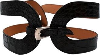 Maison Vaincourt Black crocodile waspie belt 75 - no cites